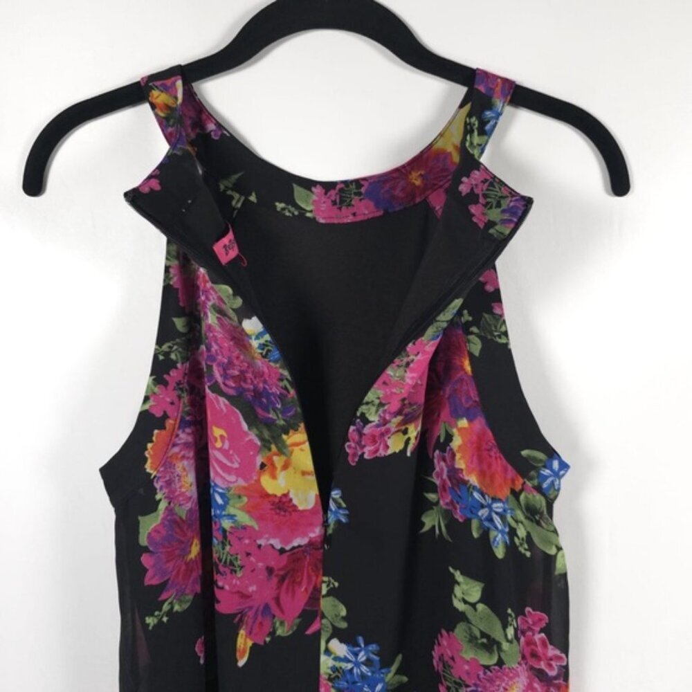 Betsey Johnson Floral Trapeze Swing Sleeveless Dress Lined Size 6 - Picture 8 of 13